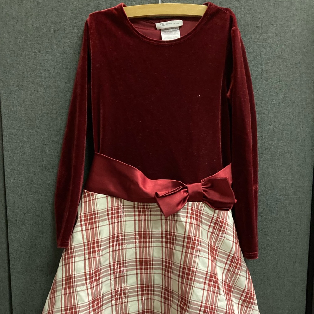 Bonnie Jean Girl’s Dress Youth Size 6X Velvet Holiday Christmas Long Sleeve  [V]